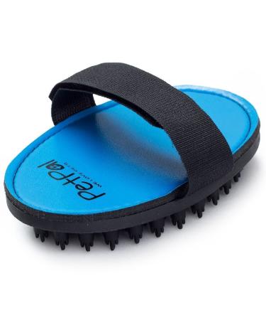 PetP l Pet Hair Remover Curry Comb with Massage Effect | Premium Dog Cat & Horse Grooming Shedding Rubber Brush for Short & Medium Coats | Removes easily Dead & Loose Hair for a Healthy Shiny Fur M Blue - Buy Online on GoSupps.com