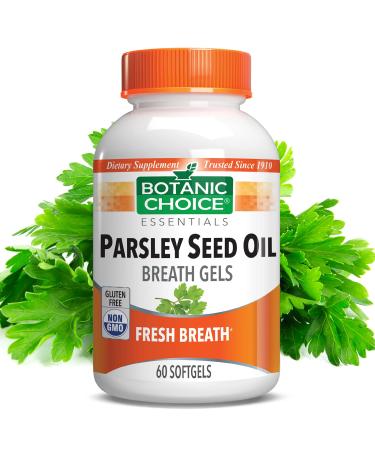 Botanic Choice Parsley Seed Oil Breath Gels-Bad Breath Supplement for Cleaner Mouth and Tongue Fix Odor Caused by Dry Mouth and General Halitosis - 60 Softgels - Buy Online on GoSupps.com