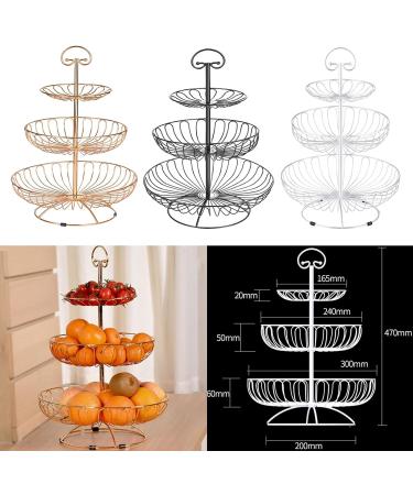 Fruit Basket Bowl 3 Layers Wire Basket Stand Kitchen Countertop Organizer Fruit Vegetable Bowl Fruit Basket Fruit Bowls (Color : Black) - Buy Online on GoSupps.com