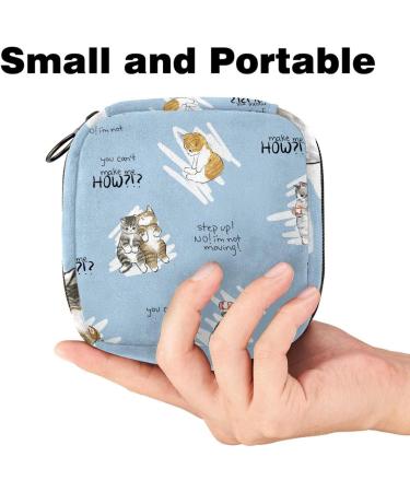 Beautiful Cat Women's Napkin Storage Bag - Portable Period Bag for Women Teens & Girls | Menstrual Cup & Breastfeeding Pillow Holder - Buy Online on GoSupps.com