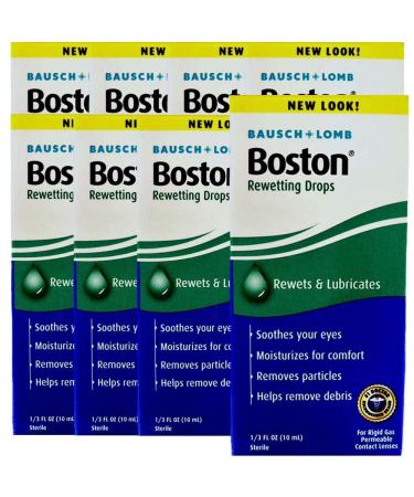 Bausch & Lomb Boston Rewetting Drops 10 mL (Pack of 8)