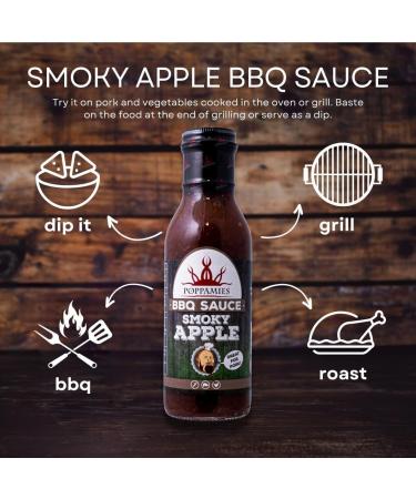 Poppamies Smoky Apple BBQ Sauce - Smoked Chili & Fresh Apples - Mild Spiciness - 410g - Buy Online on GoSupps.com