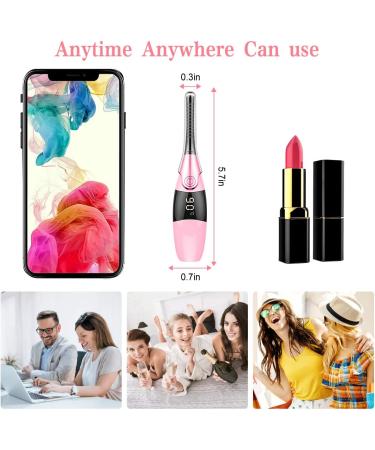 Heated Eyelash Curler Electric Eyelash Curler with Eye Massager USB Rechargeable Quick Lash Curler Tool with LED Display 4 Temperature - Buy Online on GoSupps.com