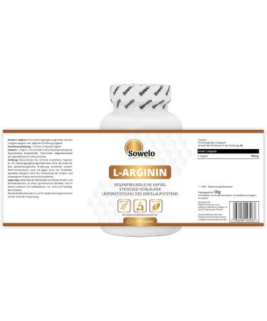 Sowelo L-Arginine 450 mg Vegetable Capsules - Immune Support & Muscle Blood Flow - 120 Tablets - Buy Online on GoSupps.com