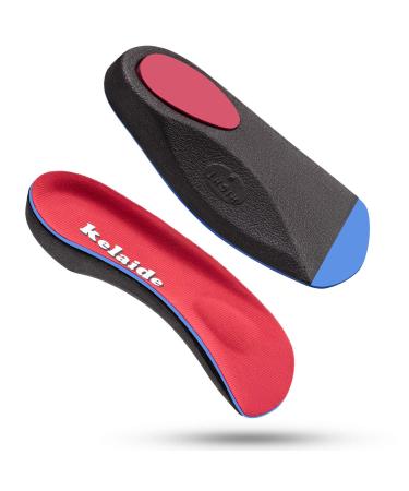 Orthopedic insoles heel spur Obesents for women and men 3/4 shoe inserts orthopedic for flat foot plantar fasciitis foot pain red M: (EU38-42)