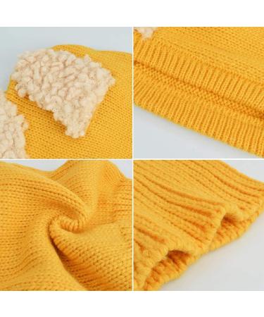 Tuopuda Baby Winter Hat and Scarf Set | Earflap Hood Knit Hat Scarves | Yellow | 6-36 Months - Buy Online on GoSupps.com