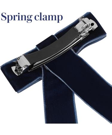 Minkissy Large Velvet Hair Bow Clips - Bowknot Hair Clip Velvet Hair Bow Barrettes Satin Ribbon Hair Bow Collection for Women Girls (Blue Edge) - Buy Online on GoSupps.com