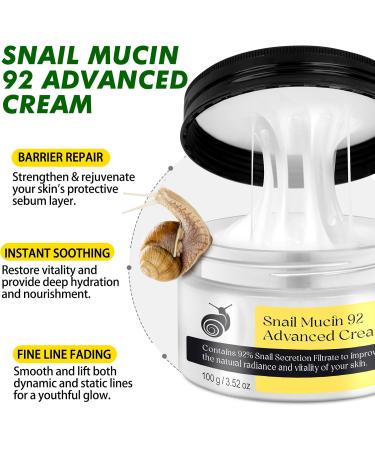  Generisch 92% Snail Mucin Repair Cream - Skin Care - Anti-Aging Moisturizing Cream - Daily Facial Repair - Deep Hydration - Nourishes the Skin - Mucin - Repair Cream - Buy Online on GoSupps.com