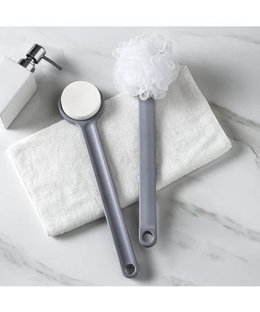 2 Pieces Bathing Sponge Brush Set - Long Handle Back Brush & Massage Sponge for Improved Circulation & Fatigue Relief | Ideal for Spa-like Bathing Experience - Buy Online on GoSupps.com