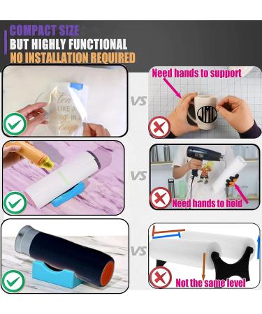 Silicone Tumbler Crafting Cradle with Vinyl Decals - Tumbler Holder with Squeegee and Angle Supports in Blue - Buy Online on GoSupps.com