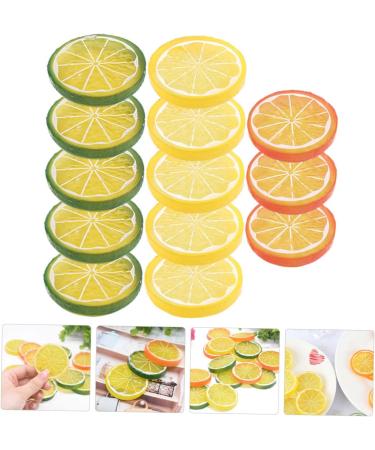 HOMSFOU 39 Pcs Imitation Lemon Slice Simulation Fruits Model Photography Fruits Slices Mini Lemon Model Lifelike Decorative Fruits Fake Lemon Slices Fruit Slices Gray Flakes Pvc Artificial Assorted Colorx3pcs 4X4X0.8CMx3pcs - Buy Online on GoSupps.com