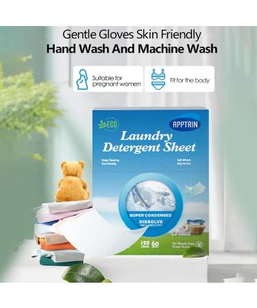 Detergent Sheets - 60pcs High Concentrated Liquidless Washing Sheets | Cleaning Laundry Strips for Home Hotel Dorms Camping Wooloo - Buy Online on GoSupps.com