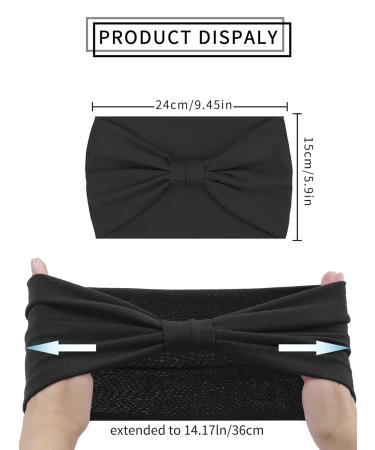 Buy PROPOG Boho Hairband Set for Women | 6 Pcs Wide Elastic Yoga Headbands - Black Hair Accessories for International Shipping - Buy Online on GoSupps.com