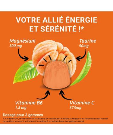 MAG 2 - BOOST gummies - Magnesium taurine vitamins B6 and C - Anti-nervousness and anti-fatigue - No added sugars - Natural mandarin flavor - Food supplement - 45 gummies - Buy Online on GoSupps.com