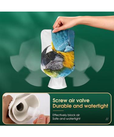 Blue Parrot Hot Water Bottle with Plush Cover - Hand Warmer for Adults & Kids - 26.5x15.3cm - Buy Online on GoSupps.com