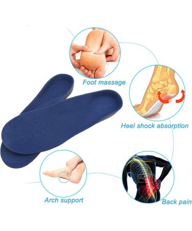 Shoe Insoles for Flat Feet & High Arches - 1.1in Arch Support Unisex 2 Pairs - Hard Bottom EVA Flannelette - Buy Online on GoSupps.com