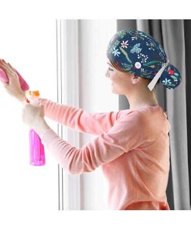 Adjustable Women's Scrub Caps with Buttons - 4 Pcs Nursing Bouffant Turban Hats (Fresh Style) - Buy Online on GoSupps.com