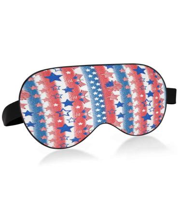 Sleep Mask Light Blocking Patriotic Star Eye Mask for Sleeping with Adjustable Strap USA Independence Day Soft Lightweight Eye Cover Blindfold for Men Women Work Travel Naps