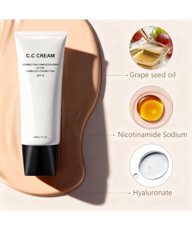 Kcaonni Cc Cream for Older Women Cc Cream With Spf 43 Self-Adjusting Moisturizing Sunscreen Foundation Mature Skin Formula Conceals & Hydrates Reduces Appearance Aging Signs (LVORY 1PCS) - Buy Online on GoSupps.com