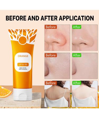 2pcs Orange Exfoliating Gel for Face & Body 2026 Exfoliating Cleansing Gel Scrub Orange Peeling Scrub Deep Cleansing Moisturizing Facial Exfoliator for All Types Skin - Buy Online on GoSupps.com
