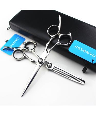 JIESENYU Professional Japan Hair Salon Cutting Thinning Scissors Hairdressing Shears Set with Bag (Cutting and Thinning Scissors)