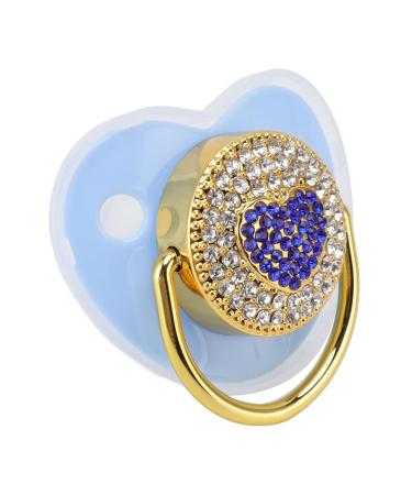 Shop Gientan Heart-Shaped Baby Pacifier with Rhinestones | Soft & Light Newborn Pacifier (Blue) - International Shipping Available - Buy Online on GoSupps.com