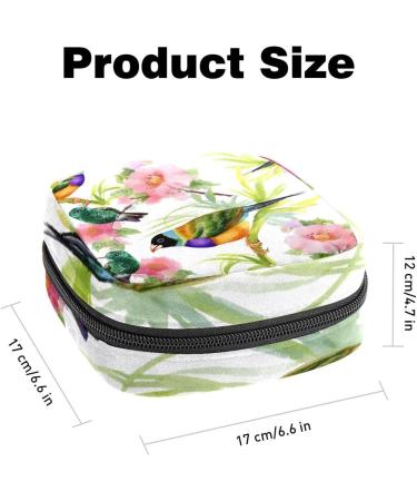 Menstrual Pad Bag with Zipper - Stylish Ladies Napkin Pouch & Tampon Collection Bag for Women & Girls - Hummingbird Design - Buy Online on GoSupps.com