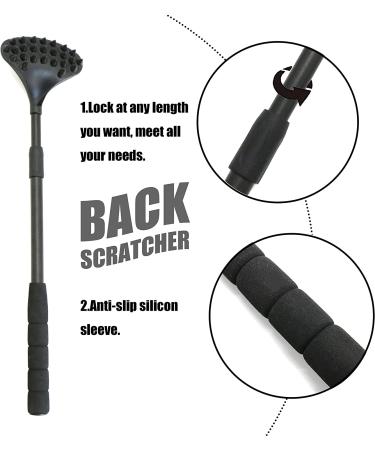 EASACE 21inch Extendable Back Scratcher with Strong ABS Massage Head - Compact & Retractable - Ideal for Adults and Pets (Black) - Buy Online on GoSupps.com