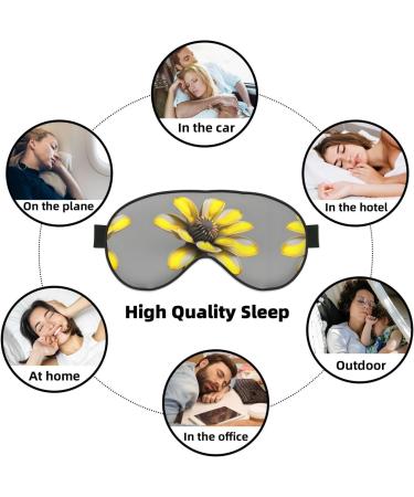 SSIMOO Yellow Gray Flower Soft Sleep Eye Mask | Breathable Female Eye Patch for Travel & Relaxation | Comfortable Black Design - Buy Online on GoSupps.com