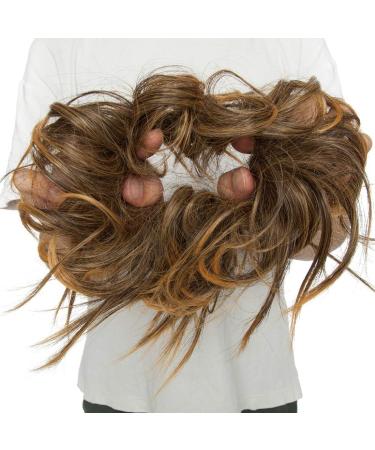 Tousled Hair Extensions Scrunchie - Brown Blonde Updo Ponytail Wig - Buy Online on GoSupps.com