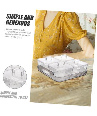 Alipis 1 Set Four Grid Fruit Plate Decor Platter Tray Food Tray Caviar Snack Holder Vegetable Biscuit Box Grey 21X21X8CM - Buy Online on GoSupps.com