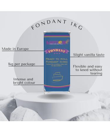Dekozauber24 Premium Fondant 1kg - 17 Colors Soft & Flexible Roll Cake Decoration (Dark Blue) - Shipping Worldwide - Buy Online on GoSupps.com