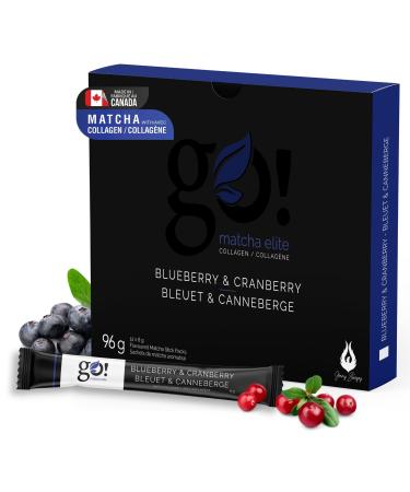 Jimmy Sevigny GoMatcha Matcha & Collagen Powder Sticks (12x8g) - Blueberry & Cranberry Easy Tasty & Nourishing. The Gift of Glow for the Holidays