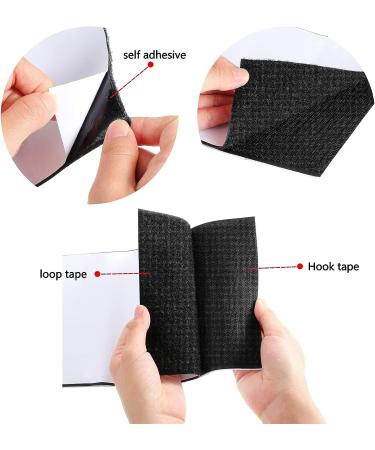 Hook and Loop Tape Double Sided Hook and Loop Tape with Adhesive Back Fastener Strip Reusable Double Side Hook Roll Sticky Glue Nylon Patch  Black (6 Inch Width 1 Yard Length) - Buy Online on GoSupps.com