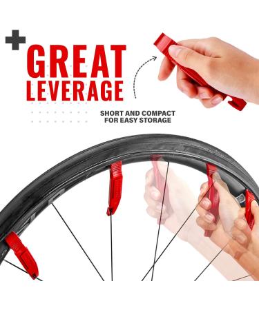PRO BIKE TOOL Bike Tire Levers 3 Pack - Durable Tire Removal Tool for Road & Mountain Bikes - Red Bicycle Tire Lever for Flat Tire Repair - Buy Online on GoSupps.com