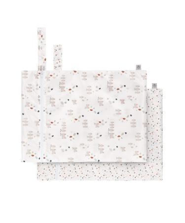 L SSIG wet bag reusable for child baby 2 pieces/Wet Bag Tiny Farmer Dots/Sheep