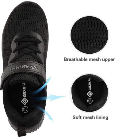 DREAM PAIRS Kids Breathable Tennis Running Shoes - Black Monochrome | Size 6 Big Kid - Buy Online on GoSupps.com