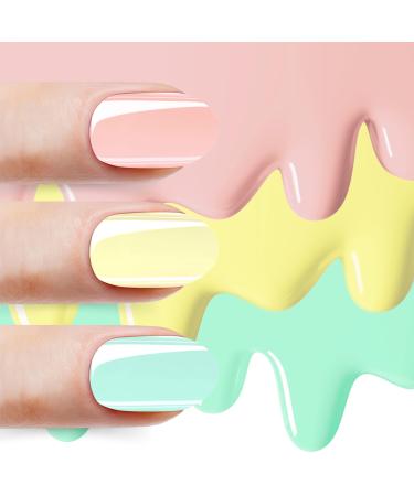 Bot - 3x20 UV gel nail foil self -adhesive - set at the advantage - no under/overlack necessary - nail film UV hardening with up to 3 weeks hold 3 x pastel nails: All -time rose + acqua + sun