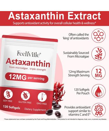 Astaxanthin Supplements Premium Astaxanthin 12mg Antioxidant with Antioxidant Activity Supports Eye Joint Immune Skin Health Internal Circulation 2Pack(240 Softgels) Non-GMO & No Gluten 1Pack(240 Softgels) - Buy Online on GoSupps.com