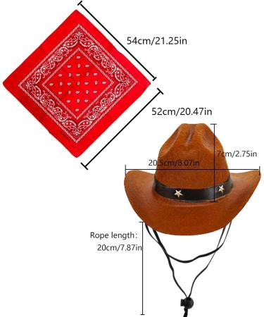 Awocan Dog Cowboy Hat & Bandana Scarf - Stylish Sombrero Costume for Dogs & Cats - Perfect Pet Party Accessory (Coffee) - Buy Online on GoSupps.com