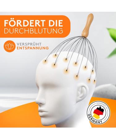 Edelfeld Original Head Massage Spider - 24 Fingers Bamboo Grip | Sustainable 2-Level Head Massager - Elegant Feel-Good Crawler - Buy Online on GoSupps.com