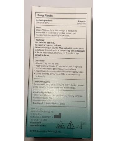 Silagen Silicone Gel with SPF | 0.50 oz | Scar Treatment | Sunscreen Protection | 0.29 lbs - Buy Online on GoSupps.com