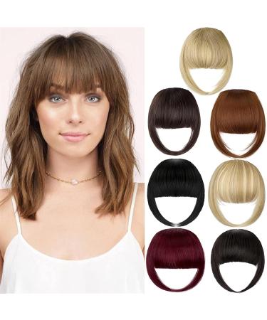Bangs Hair Clip Fake Blunt Air Bangs Hair Clip-In Extension Synthetic Fake Fringe Natural False hairpiece For Women Clip In Bangs Bangs Clip in Hair (Color : B3 M8 613) - Buy Online on GoSupps.com