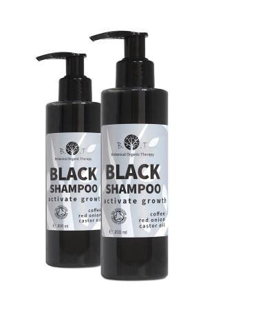 Onion Caffeine and Castor Oil Shampoo for Oily Hair: Anti-Dandruff Hair and Beard Volume Anti Hair Loss Moisturizing Hair Growth. SULFATE FREE - 2 x 200 ml