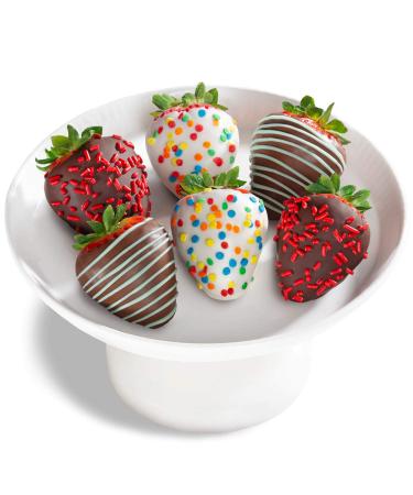 Golden State Fruit 6 Piece Happy Birthday Chocolate Covered Strawberries
