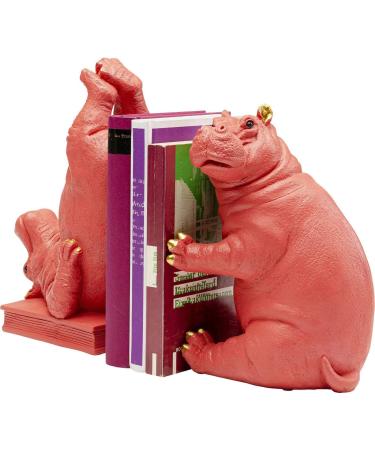Kare Design Pink Hippo Bookends (Set of 2) - 26x19x14cm & 25.7x18.5x13.5cm - Stylish Decorative Book Holders for Home & Office - Buy Online on GoSupps.com