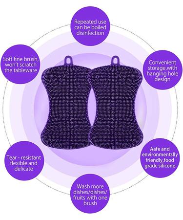 Clisted Larger Size Silicone Sponge for Dishes Washing Kitchen Gadgets Double Sided Silicone Sponge Brush ( 4 PCS) - Buy Online on GoSupps.com