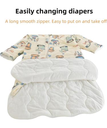 Chilsuessy Baby Sleeping Bag 2.5 Tog with Detachable Sleeves | Winter Wearable Blanket for Toddler | Cartoon Excavator Design | 3-6 Months - Buy Online on GoSupps.com