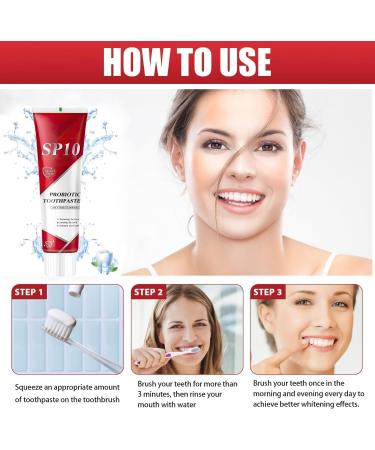 2PC SP-10 Probiotic Whitening Toothpaste Fresh Breath Deep Cleaning Stain Removal Natural Formula - Buy Online on GoSupps.com