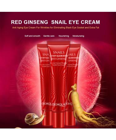 Snail Extract & Red Ginseng Eye Cream for Anti-Aging, Dark Circles & Puffiness Treatment - Buy Online on GoSupps.com